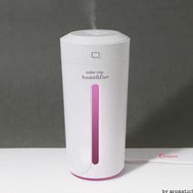 SPR_무드등가습기 USB 텀블러 초음파 세척편한 차량용 초음파식 소형 가정용 간편세척 탁상용abc297, SPR_핑크