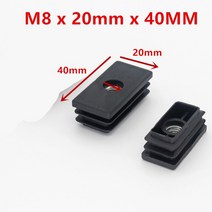 M8 M6 플라스틱 가구 다리 원형 홀 플러그 너트 블랙 블라인드 홀 엔드 커버 의자 보호 하드웨어 4 개, 07 M8X20X40MM