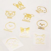강아지 메탈스티커 / 반려동물 전자파차단스티커 골드24K / 스티커 10종 [BRCUSTOM / 비알커스텀], 02.푸들
