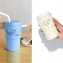 파스텔 이중구조 텀블러 350ml 주문 제작(판촉물 카페 단체 기념품 답례품 행사 선물) 최소수량 50~100개, 실크1도인쇄(기본수량 100개), 선물포장추가, 연보라