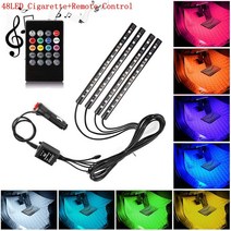 네온사인간판 붙이는 LED 라인 조명 4In1 RGB 자동차 인테리어 앰비언트 풋 라이트 백라이트 USB 앱 음악 무선 제어 자동 분위기 데코레이션 램프차량 무드, 02 48LED Cigar Remote