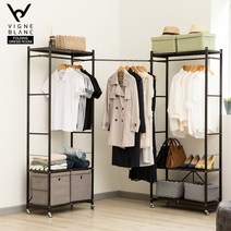 빈블랑 드레스룸 시스템 행거 1+1세트(2개세트)+모션봉1개, 브라운