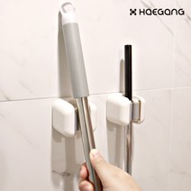 부착식 화이트 밀대 걸이 욕실 빗자루 홀더 청소도구 정리 거치대 우산 꽂이 마대 대걸레 물걸레 봉걸레, 부착식 화이트 밀대걸이