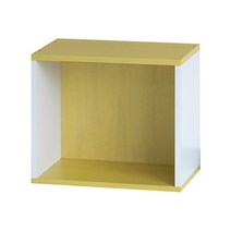 양지가구 공간박스1단 책장 책장 책꽂이 수납장 교구장 정리함 공간박스 양지책장 어린이집 유치원 공간정리 틈새장 3단책장 원목책꽂이 삼나무 조립형 전면책장 칼라박스, 06.공간1단 백색+개나리