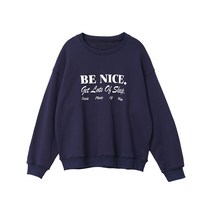 긴팔맨투맨 HIELF 숨기다 청색 이니셜 슬로건 인쇄 꽃 여성 봄계절 와이드 루즈핏 무 풀오버 후드 상의 2719181623