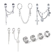 펑크 쿨 힙합 체인 링 다층 조절식 더블 오픈 핑거 링 세트 여성용 회전 반지 남자 파티 선물 쥬얼리