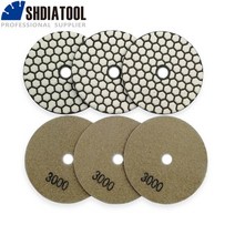 에어샌딩기 무선광택기 전동샌딩기 SHDIATOOL-다이아몬드 연마 패드 6 개 100mm 30-3000 건식 샌딩 화강암, 08 6pcs 3000_01 4 inch