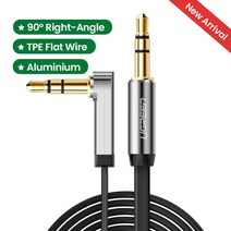 케이블세상 ugreen aux 케이블 잭 3.5mm 오디오 케이블 for iphone, 협력사, PVC 직각, 1m
