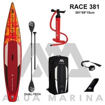AQUA MARINA RACE 2021 팽창식 서핑 보드 스탠드업 패들 빠른 레이싱 스피드 워터 381x66x15cm 신제품, CHINA, SET C