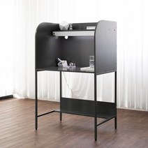 아이디어스터디 티케 철제 독서실책상, 티케 독서실책상 팬텀블랙+LED화이트+스마트패널