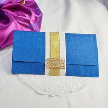 청첩장 결혼식답례 용돈 봉투 초대장 예단 상품권 청색 금