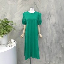 행복여[신상무배]몽글 핀탁 퍼프 소매 캐쥬얼 반팔 원피스
