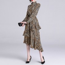 스트릿살롱 레오파드 언발 원피스