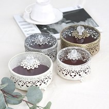 어바웃더홈 엔틱 악세서리 보관함 보석함, 원형_아이보리