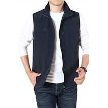 Hixiaohe 남성용 캐주얼 경량 아웃도어 조끼 작업용 낚시 사진 여행용 블랙. Large