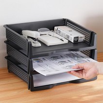 1+1 책상 a4서류 문서정리 오픈형 보관함 자재창고 송장분류 계산서, 가로 그레이
