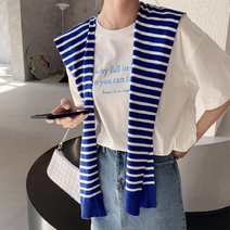 [당일발송] 단가라 스트라이프 어깨숄 힙커버 니트 머플러