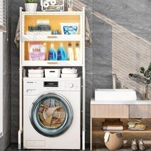 화장실 세탁실 수납 천장부터 바닥까지 내려 오는 발코니 욕실 수납장 캐비닛 세탁기 선반, 08.3단 선반 화이트+후크3