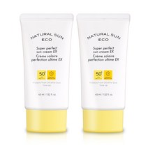 (달) 더페이스샵 내추럴 선 에코_슈퍼 퍼펙트 선크림 EX (45ml) 2개 사은품 머리끈중정, 1 + 1 = 2개