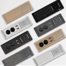 제일 BIS 빌트인 회전형 콘센트2구 USB 2포트 무선충전 4colors, 다크그레이
