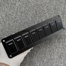 판넬스위치 램프 명판 알루미늄 토글 스위치 패널 1224v led 조명 스위치 on-off 로커 스위치 패널 led 토글 스위치 패널 해양 캐러밴 rv, d 8 갱 블랙