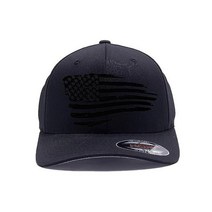 GNB CUSTOM EMBROIDERY LLC 블랙아웃 미국 국기 6277 플렉스핏 모자 커스텀 자수 블랙 야구 야구모자 캡모자