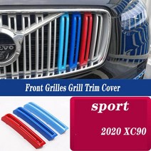 3 pcs 자동 자동차 m 3 스웨덴 색상 전면 그릴 커버 볼보 s60l s90l xc40 xc60 xc90 xc70 v90 cc s90 s60 s40 bmw 프론트 그릴, m20-21 xc90