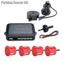 차량용 후방감지센서 디지털 후방감지기Risingon-12V 22mm 주차 센서 키트 범용 4 부저 역방향 백업 레이, 04 Red
