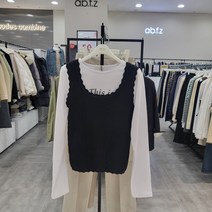 에이비에프지 AFY1HW43/라운드넥 간절기 니트 숏 베스트