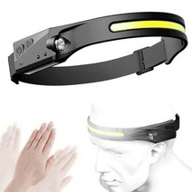 손난로COB LED 전조등 센서 헤드 라이트 내장 배터리 토치 손전등 작업 표시 줄 밴드 램프 USB 충전식, 한개옵션0