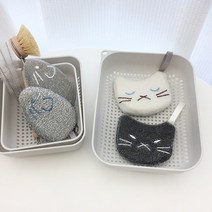 고양이 캐릭터 수세미 4개set 주방 철수세미 나일론 설거지수세미