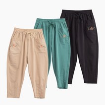 엄마 중년 여름 꽃자수 몸빼바지