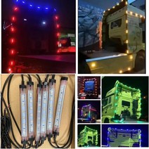 LED 깜박이는 트럭 앰비언트 라이트 24V 6 색 지붕 범퍼 도어 램프 1.2M 2.4M 스트립 트레일러 트럭 캐러, 04 24V pink light_01 2.4M