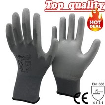 PU 팜 코팅 안전 보호 장갑 니트릴 전문 공급 업체 24 피스/12 쌍 작업, PU1350-GR_L