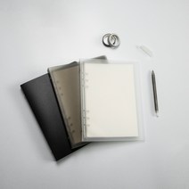 와우샵 DIY 폴더 6공 다이어리 커버 A6 A5 B5, 블랙