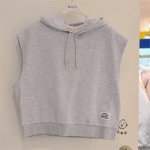 에꼴리에 GD01 루즈핏 백프린트 후즈조끼 23O0154