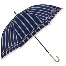 [랑방 온 블루] MOONBAT(문밧트) LANVIN en Bleu(랑방 온 블루) 울리 새틴 프린트 스트라이프 리본 장산 우산 점프 우산 내풍 레이디스 선물 선물 21-084-10748-00-74-60 약 60㎝