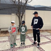 라라커플 바코드나키덩크패밀리세트 봄 츄리닝 상하복