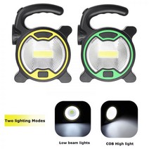 휴대용 LED COB 캠핑 랜턴 사이드 토치 손전등 야외 작업 램프 텐트 조명 하이킹 낚시 라이딩 비상, 초록