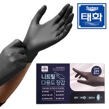 태화 니트릴 다용도 식품용 장갑 블랙 100매, 니트릴장갑 블랙 100매, L 대