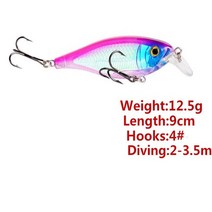빅 베이트 루어 새로운 3D 눈 큰 움직이는 낚시 미끼 9cm 12.5g 바다 트롤링 미노 일본 Swimbait 미친 크랭, 05 E