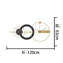 전자벽시계 무선LED벽시계 벽걸이시계 주방 대형 무소음 거대한 홀 현대 디자인 Horloge Murale 홈 데코, 1.120x63cm