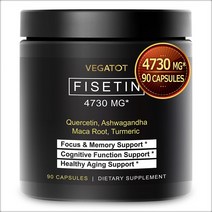 VEGATOT 피세틴 케르세틴 아슈와간다 마카 터메릭 90 캡슐, 1개, 기본