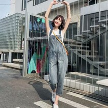 [ILLU]여성 데님 멜빵 팬츠 점프수트 HH-A33 데넴진 바지 가을 여자 청바지_hAeEA
