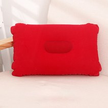 비행기 머리 나머지 지원 초경량 접이식 나일론 풍선 베개 캠핑 텐트 수면 쿠션 여행 해변 자동차 편안한 베개, 빨간색, 작은-22x34cm