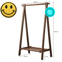 나무 원목 행거 긴옷 접이식 옷걸이 스탠드행거 원룸 드레스룸 매장 A타입+스마일와펜(4.5cm), 월넛 1000나무선반+스마일와펜