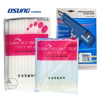 [유니스몰] 오성정밀화학 핫멜트 글루건심 600g 1봉 (손소독제 동봉), 80w홈이지글루건