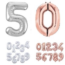 파티셔스 숫자풍선(소형) 다이소숫자풍선 실버 로즈골드 500일 세돌 두돌생일상, 9
