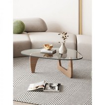 이사무 노구치 테이블 노구치테이블 유아인테이블 좌식테이블 디자이너 Isamu Noguchi의 고급 예술 감각 커피 크리 에이 티브 네트 홍차 강화 유리 단단한 작은 아파트, 조립하기_글라스 색상은 그레이글라스 티