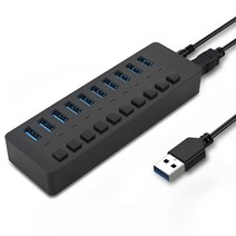 Acasis USB 3.0 허브 멀티 10 포트 산업용 컴퓨터용 12V 전원 어댑터, 플라스틱